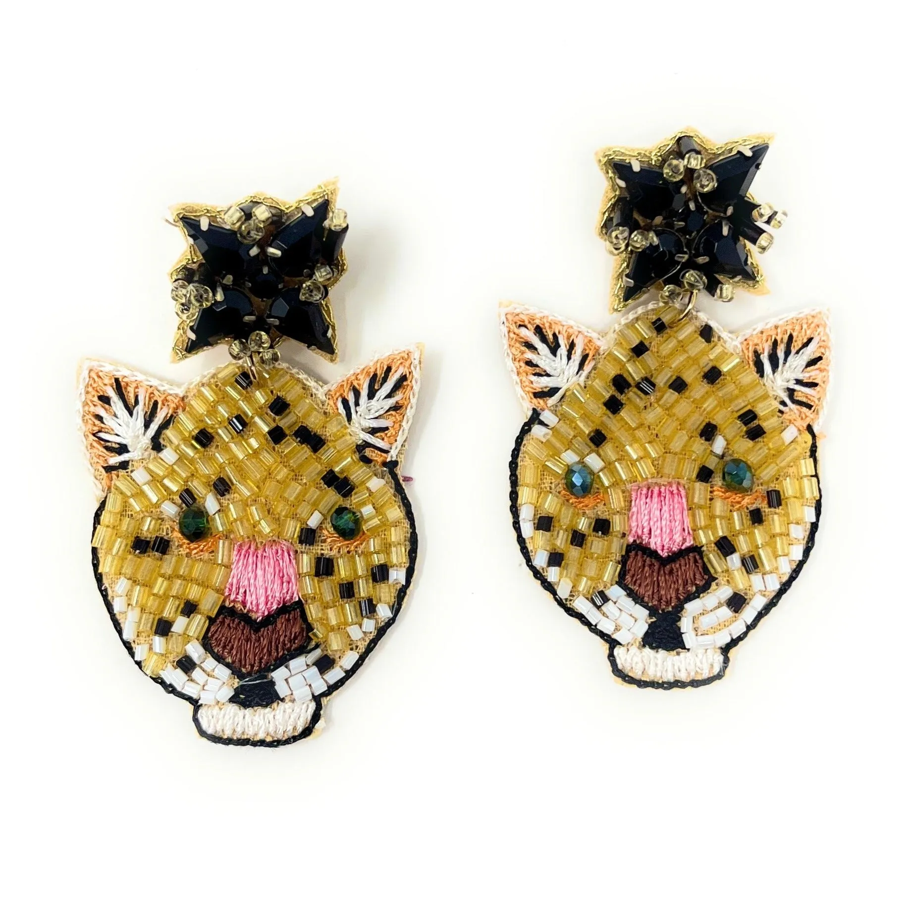 Leopard Beaded Earrings