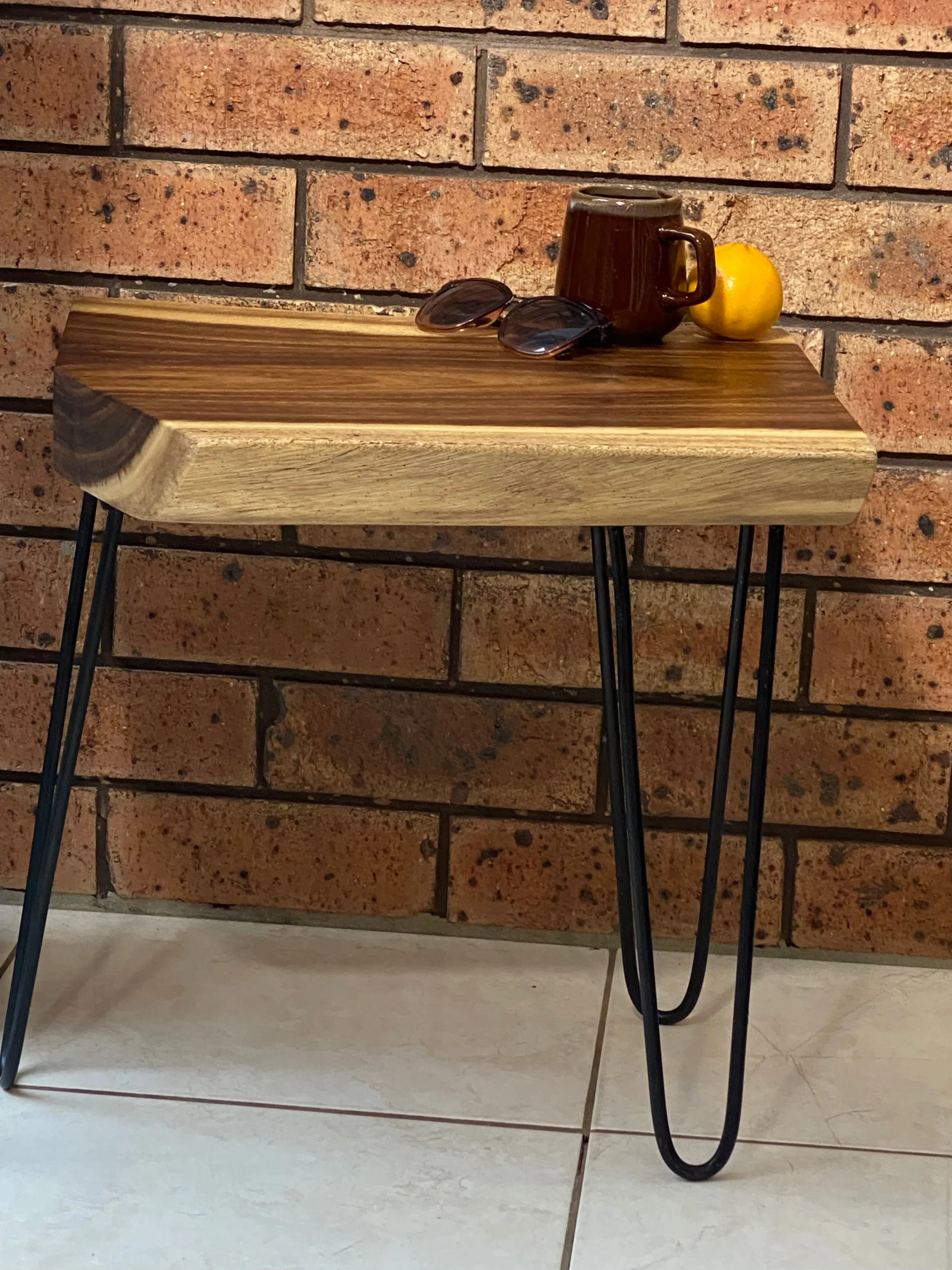 Live Edge Wooden Side Table / Corner Table / Plant or book Stand Raintree Wood