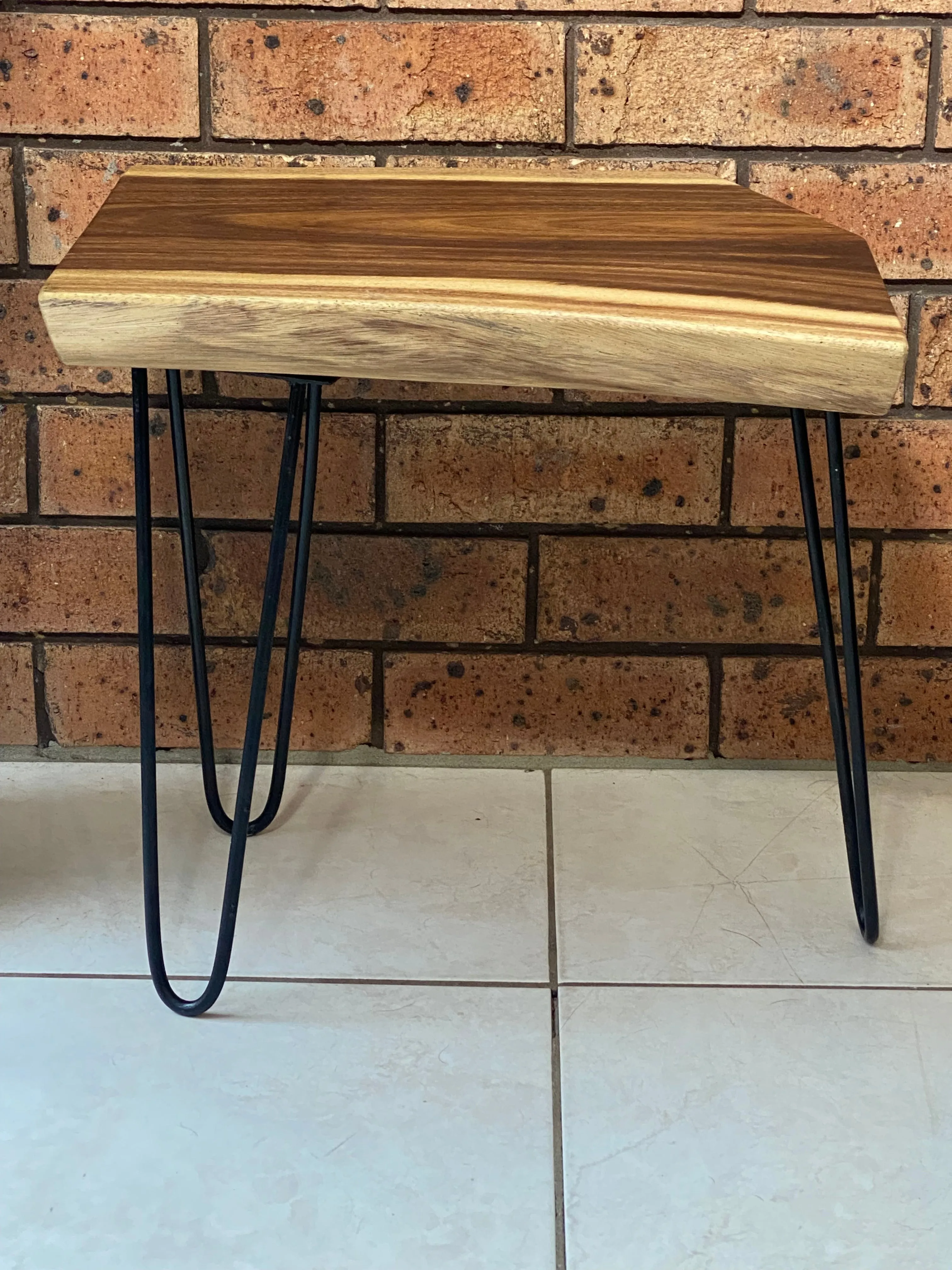 Live Edge Wooden Side Table / Corner Table / Plant or book Stand Raintree Wood