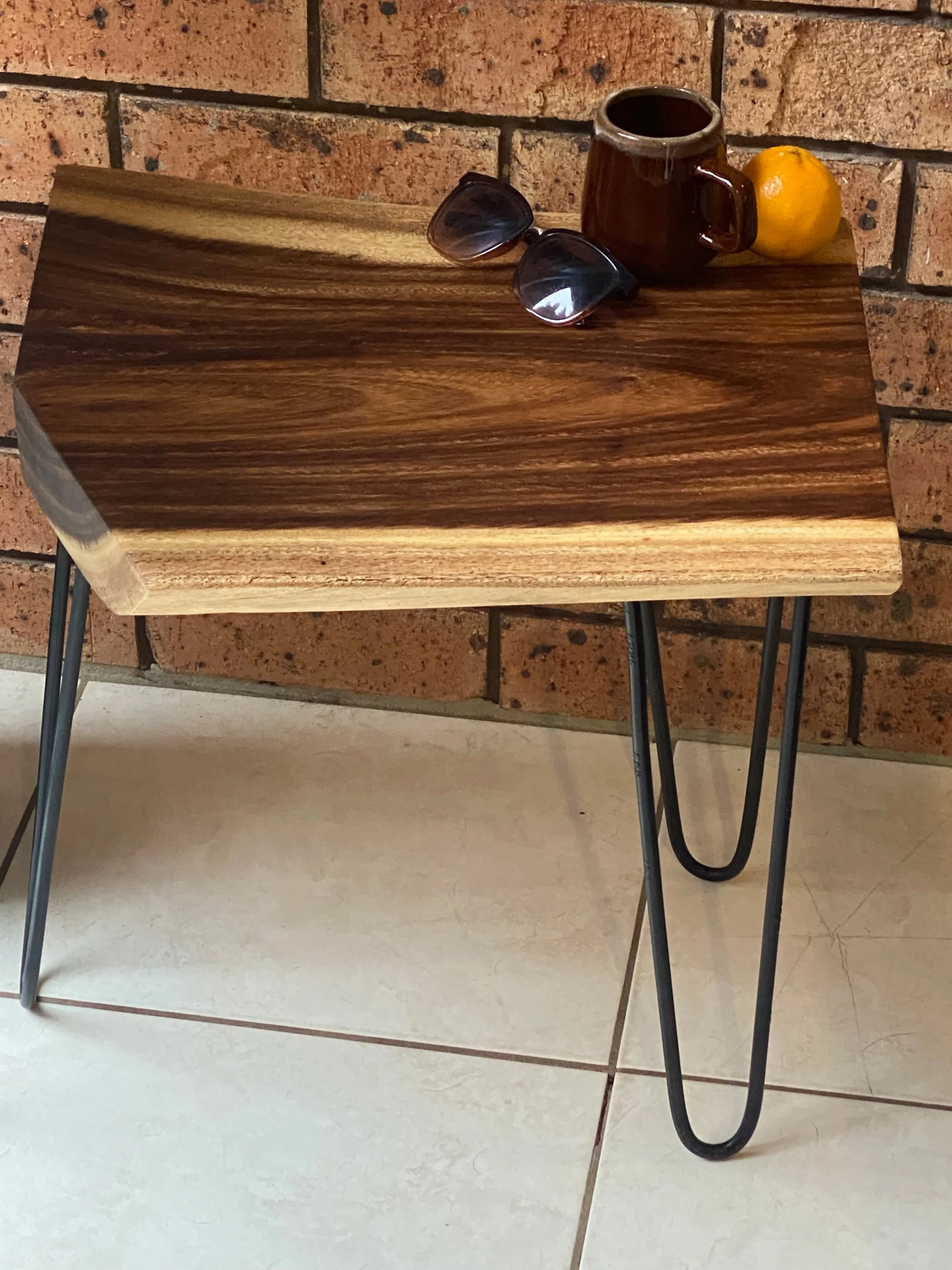 Live Edge Wooden Side Table / Corner Table / Plant or book Stand Raintree Wood