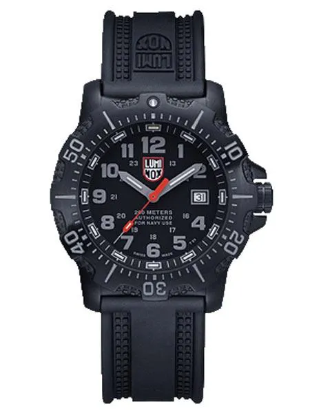 Luminox Mens Sea Steel 4200 Series - Black Case & Rubber Strap - 45mm