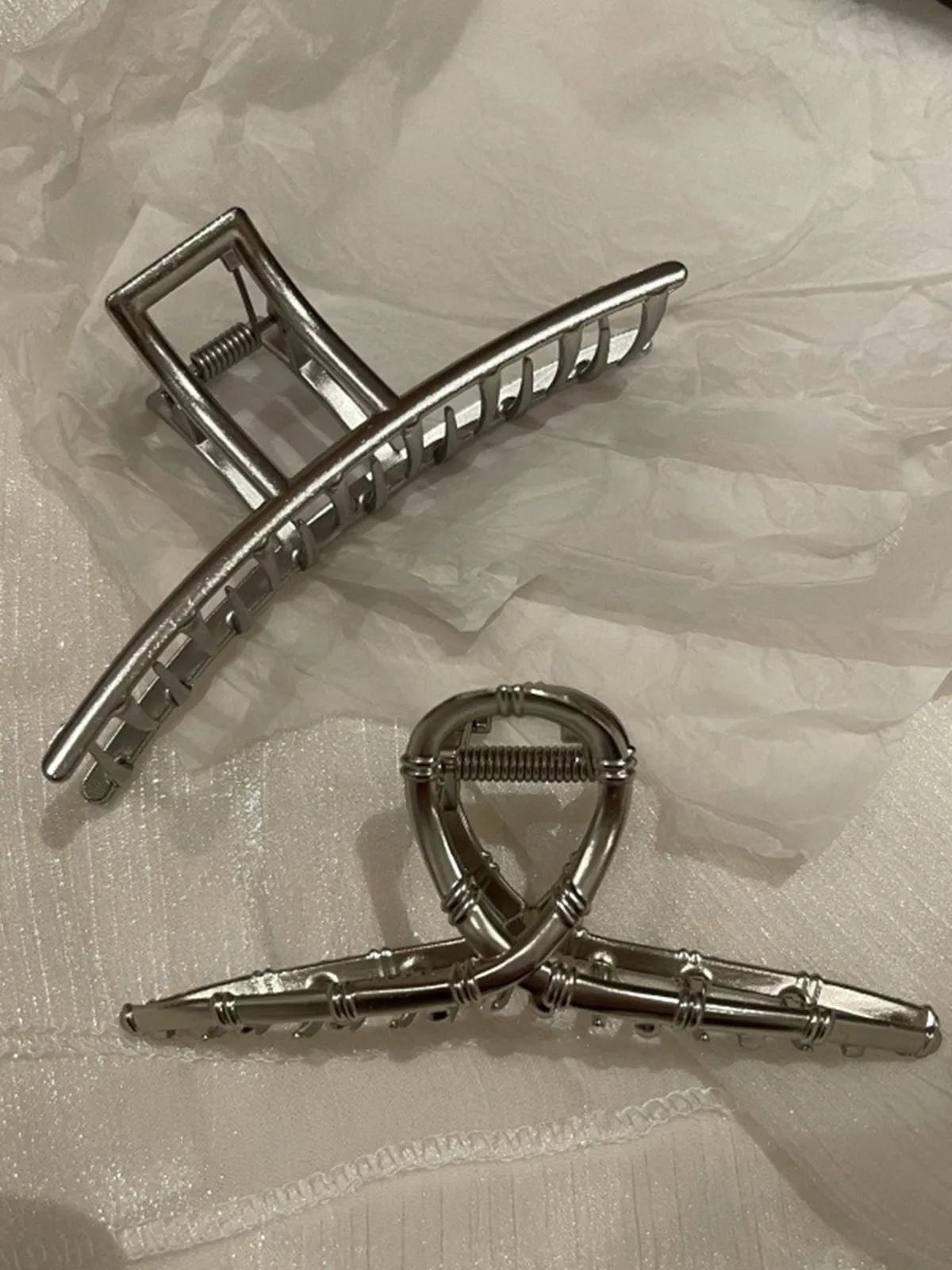 Metal Silver Large Hair Clip