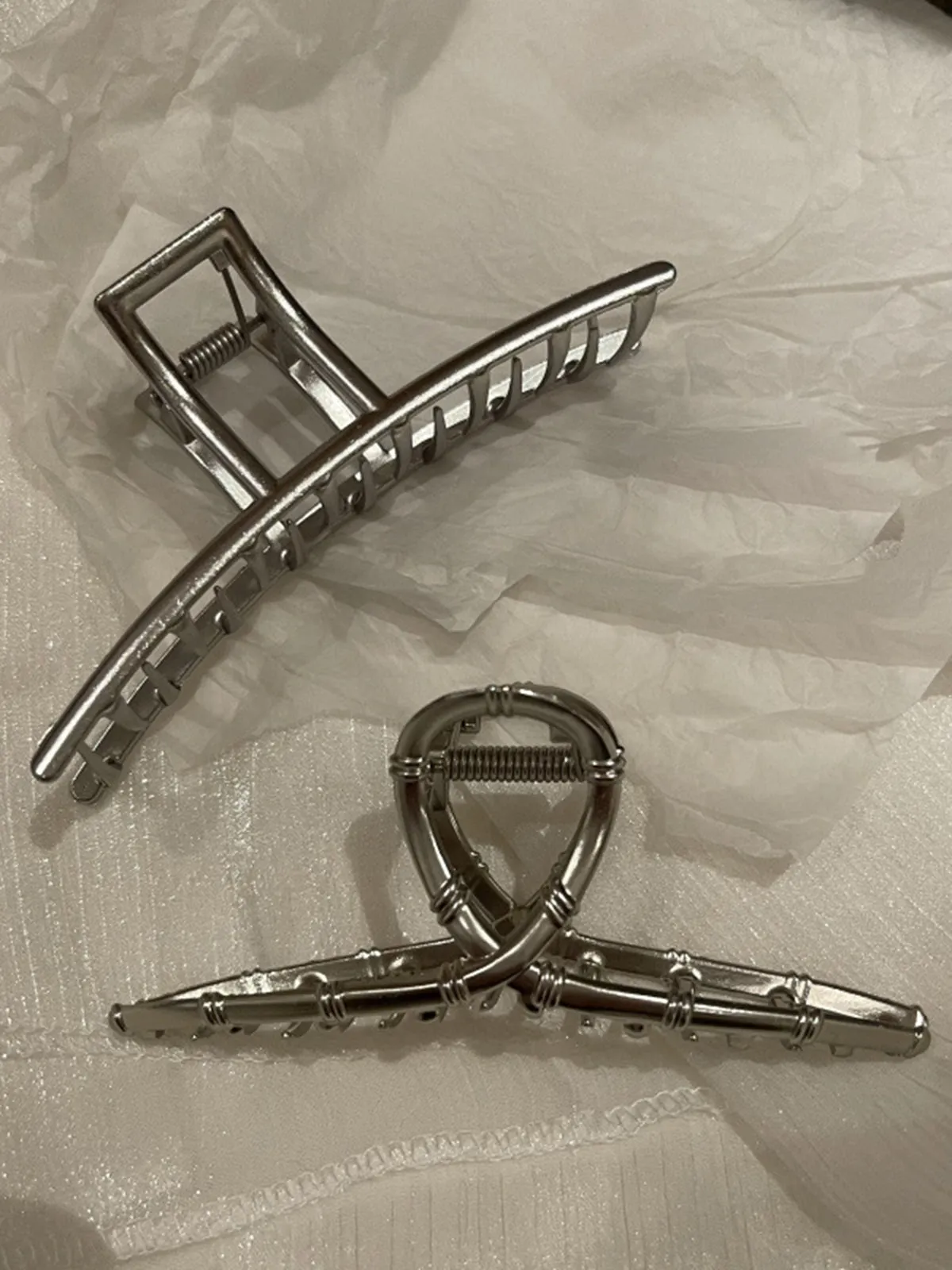 Metal Silver Large Hair Clip