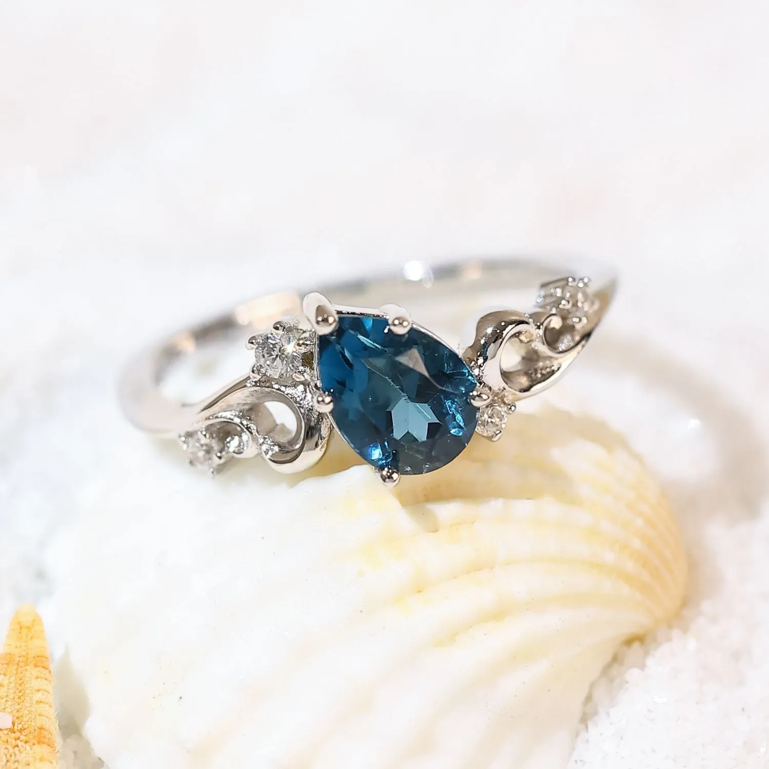 Midnight Seabed London Blue Topaz Ring