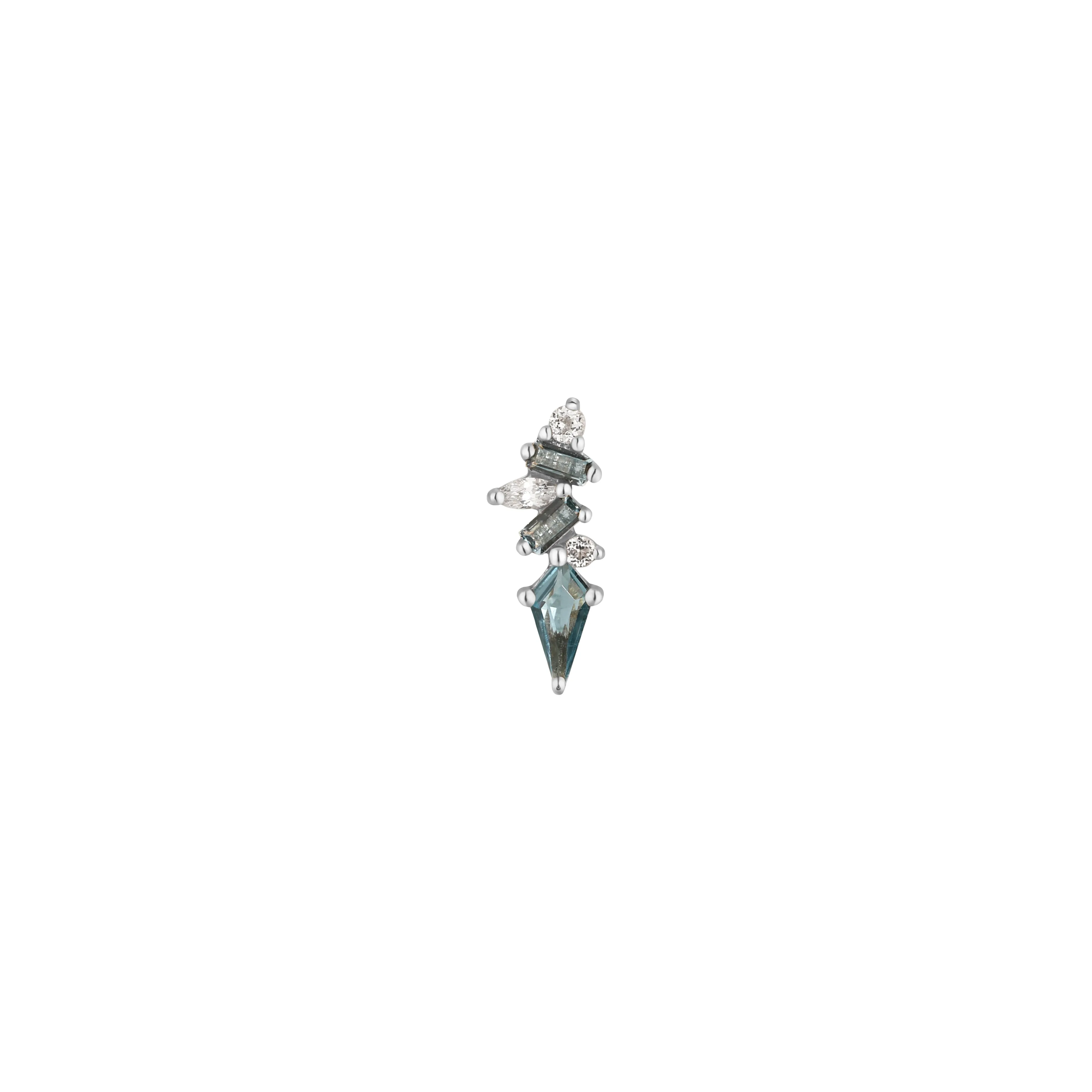 Mixt - London Blue   White Topaz - Threadless End