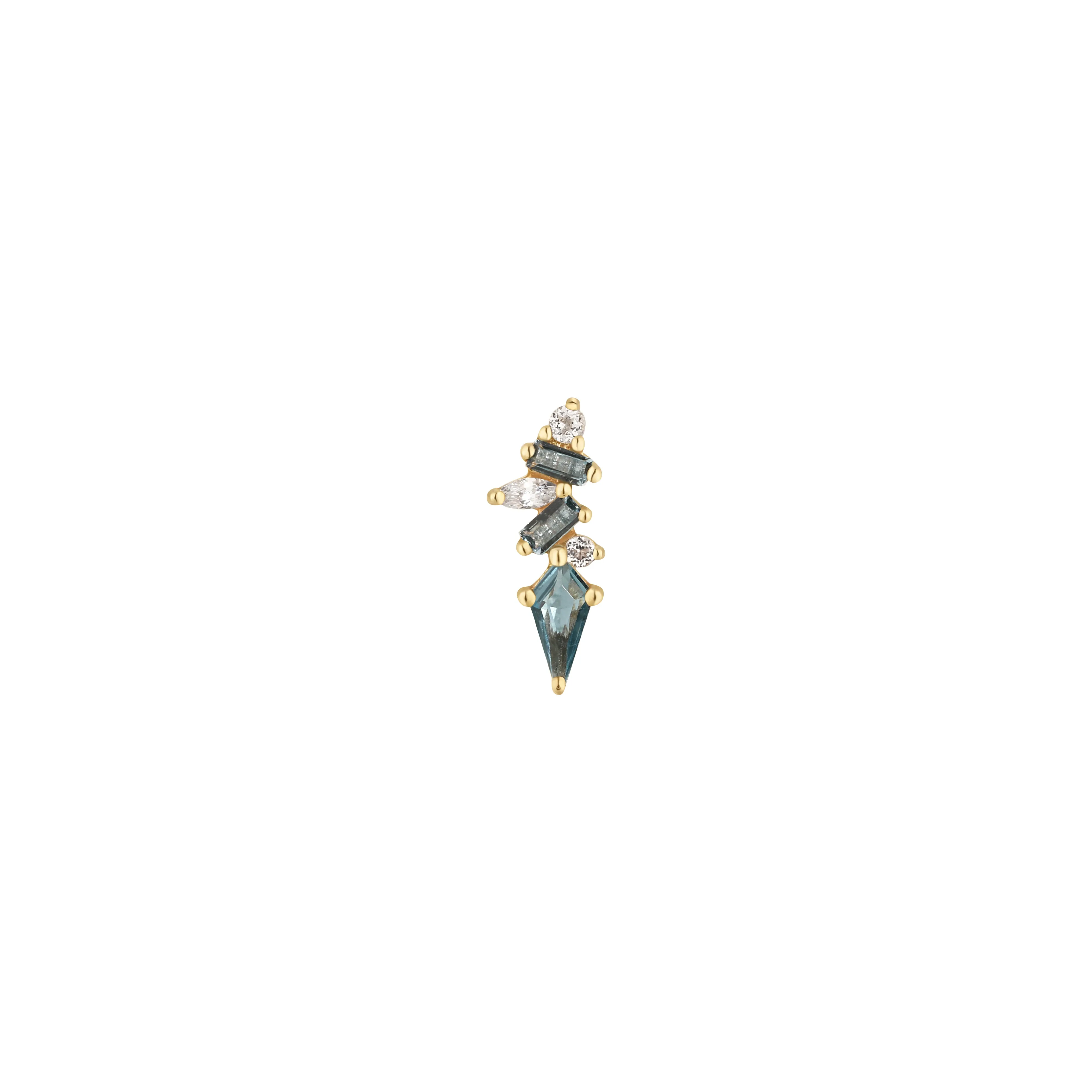 Mixt - London Blue   White Topaz - Threadless End