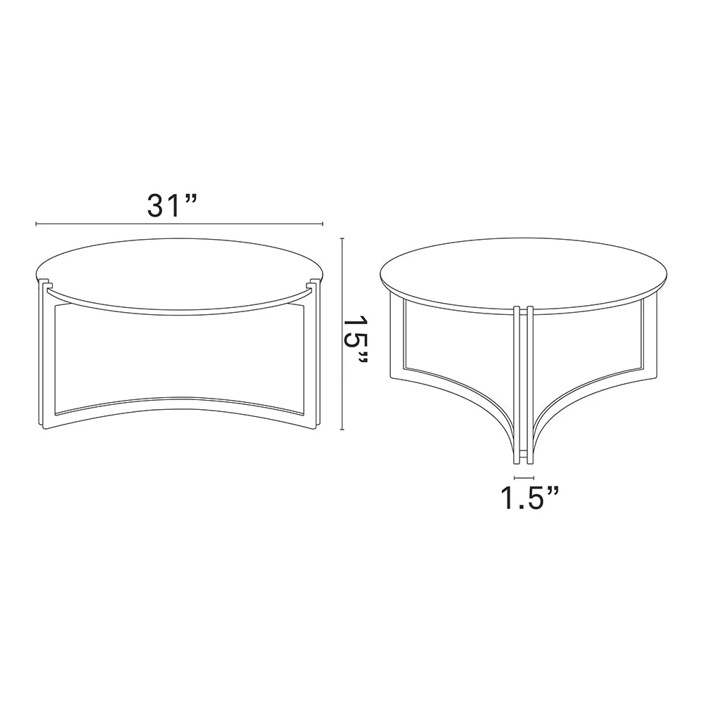 Modern Tempered Glass Signet Stainless Steel Coffee table - Cocktail Table