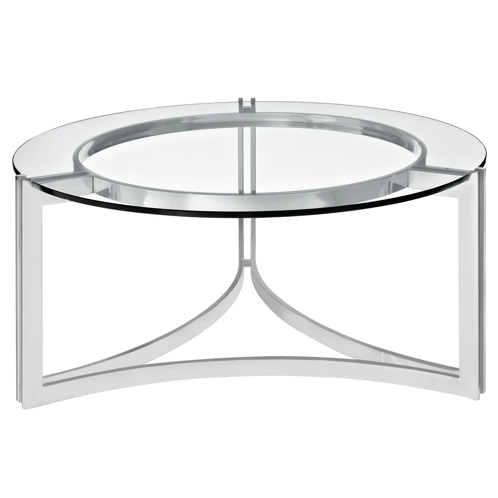 Modern Tempered Glass Signet Stainless Steel Coffee table - Cocktail Table