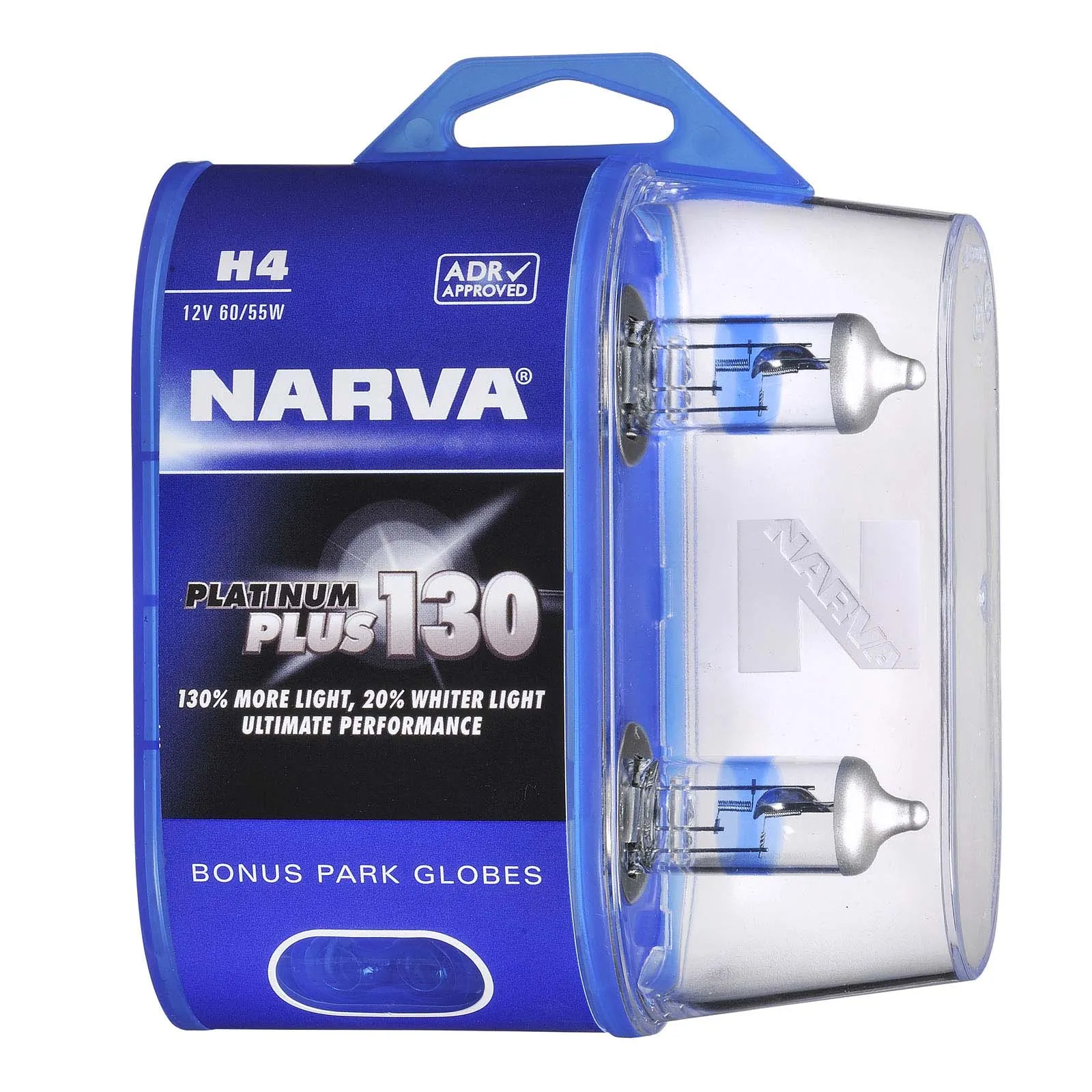 Narva 48542BL2 H4 12V 60/55W Platinum Plus 130 Halogen Headlight Globes