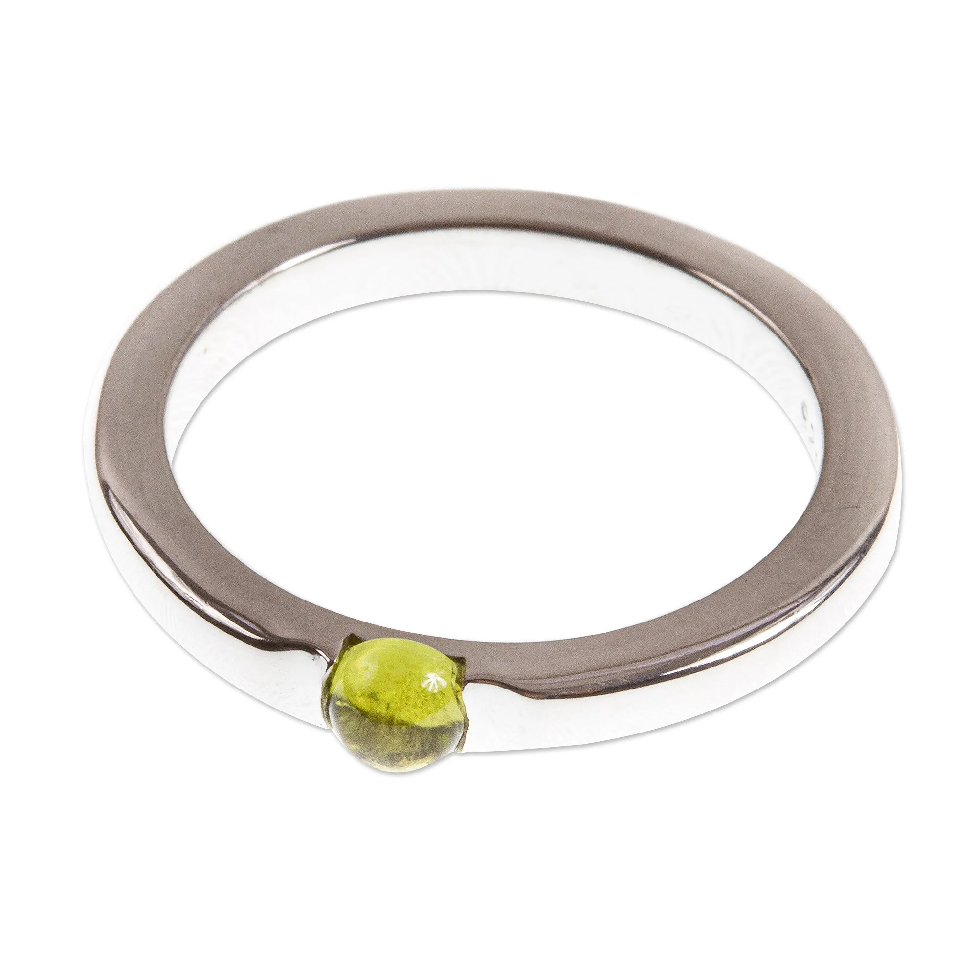 Natural Peridot Solitaire Ring - Vantage Point | NOVICA