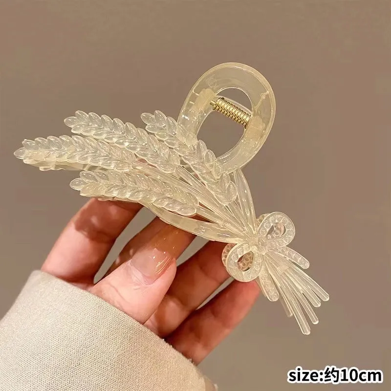 New Wheat Ears Acrylic Hairpin Women's Back Of Head Coil Hair Grab Hair Quantity Large Size Shark Clip Headdress Hairpin