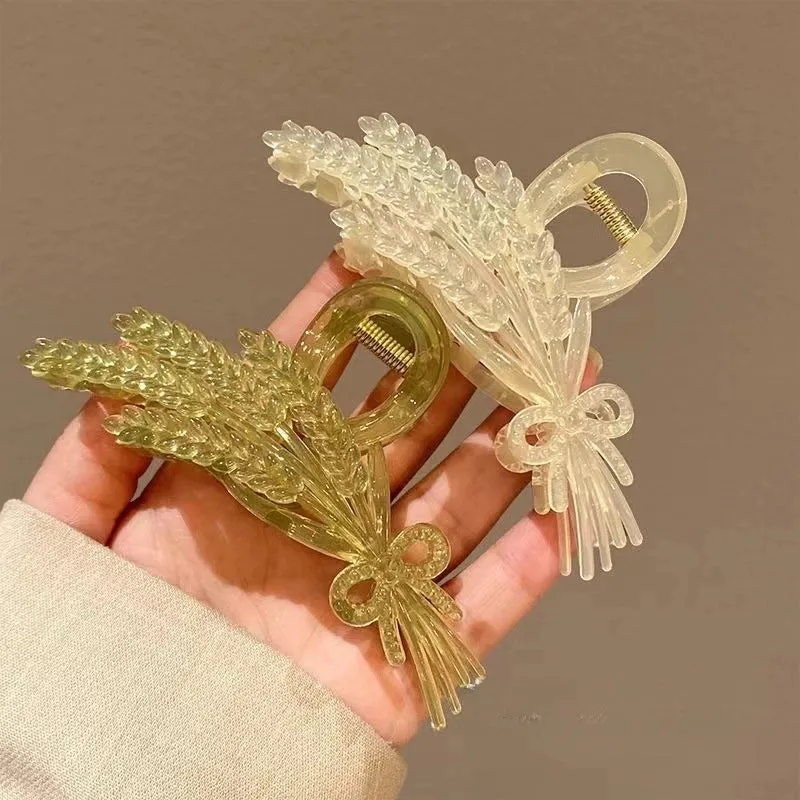 New Wheat Ears Acrylic Hairpin Women's Back Of Head Coil Hair Grab Hair Quantity Large Size Shark Clip Headdress Hairpin