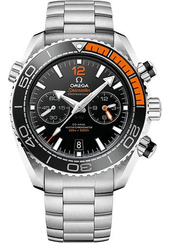 Omega Planet Ocean 600 M Omega Co-axial Master Chronometer Chronograph Watch - 45.5 mm Steel Case - Unidirectional Black Ceramic Bezel - Black Ceramic Dial - 215.30.46.51.01.002