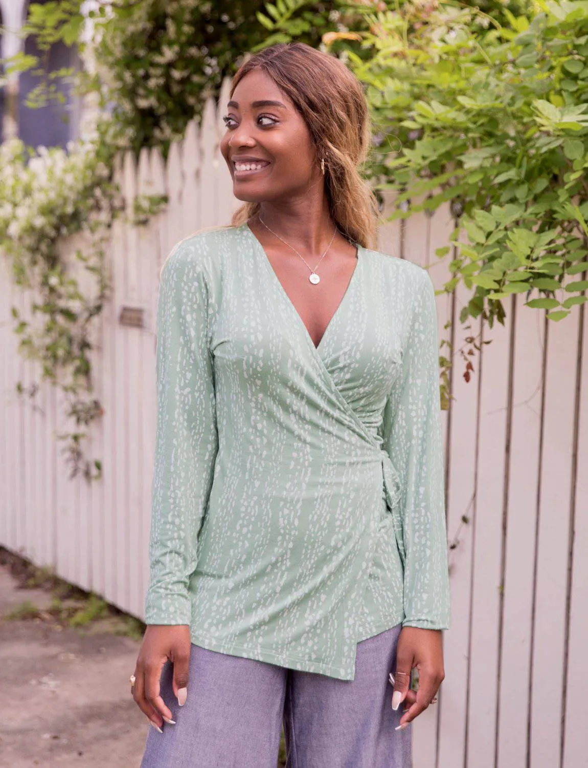 Peridot Organic Wrap Top - FINAL SALE