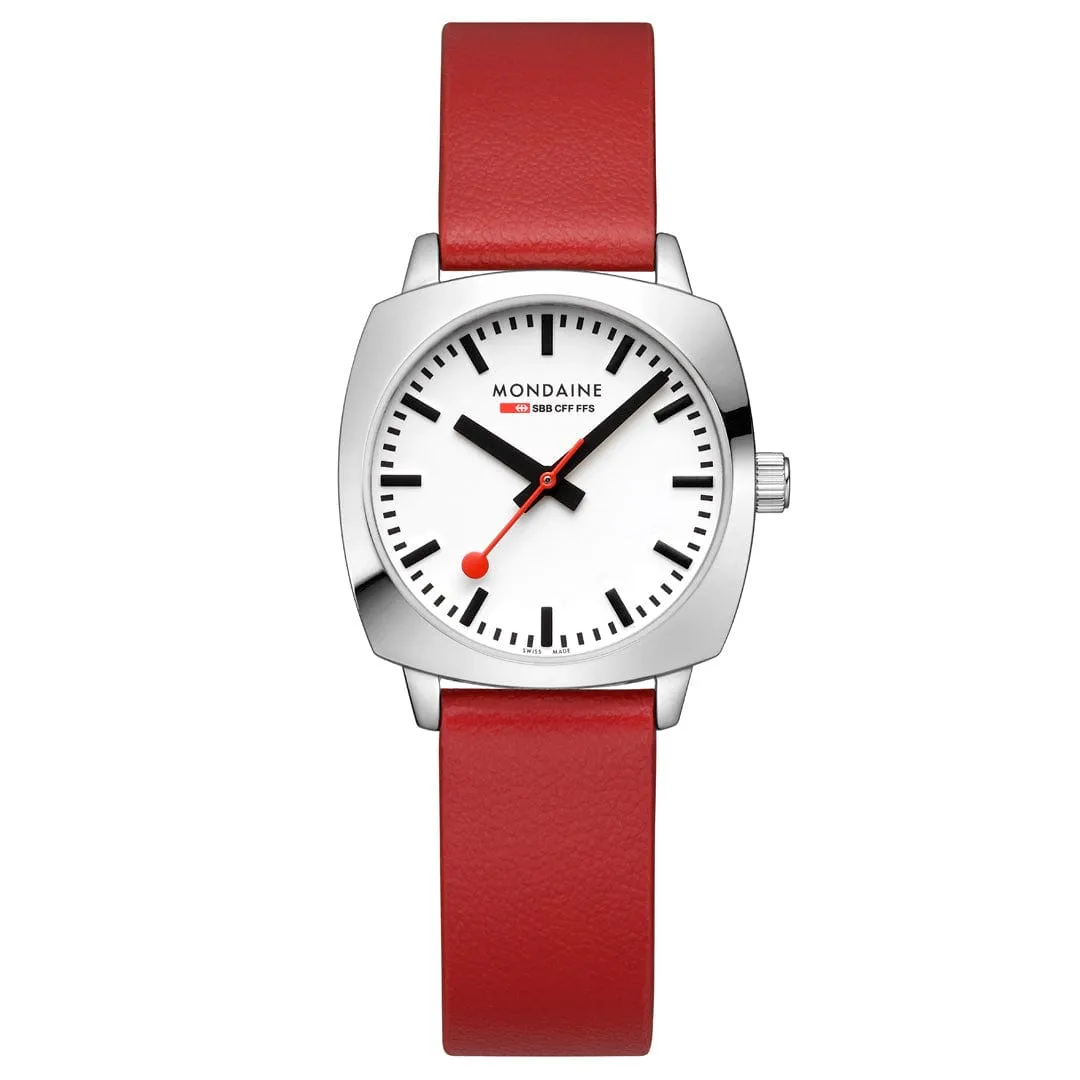 Petite Cushion, Red vegan grape leather, 31 mm