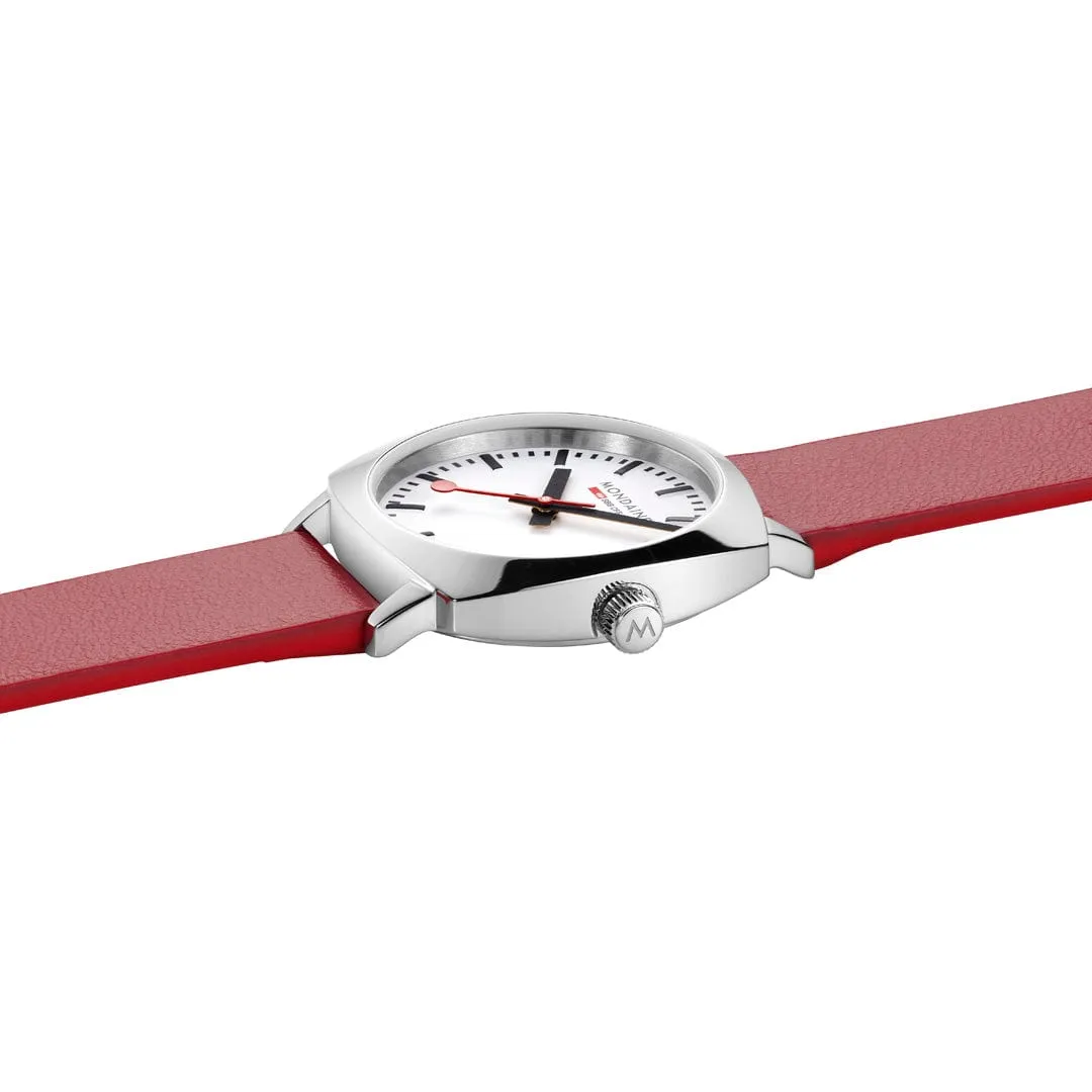 Petite Cushion, Red vegan grape leather, 31 mm