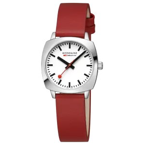 Petite Cushion, Red vegan grape leather, 31 mm