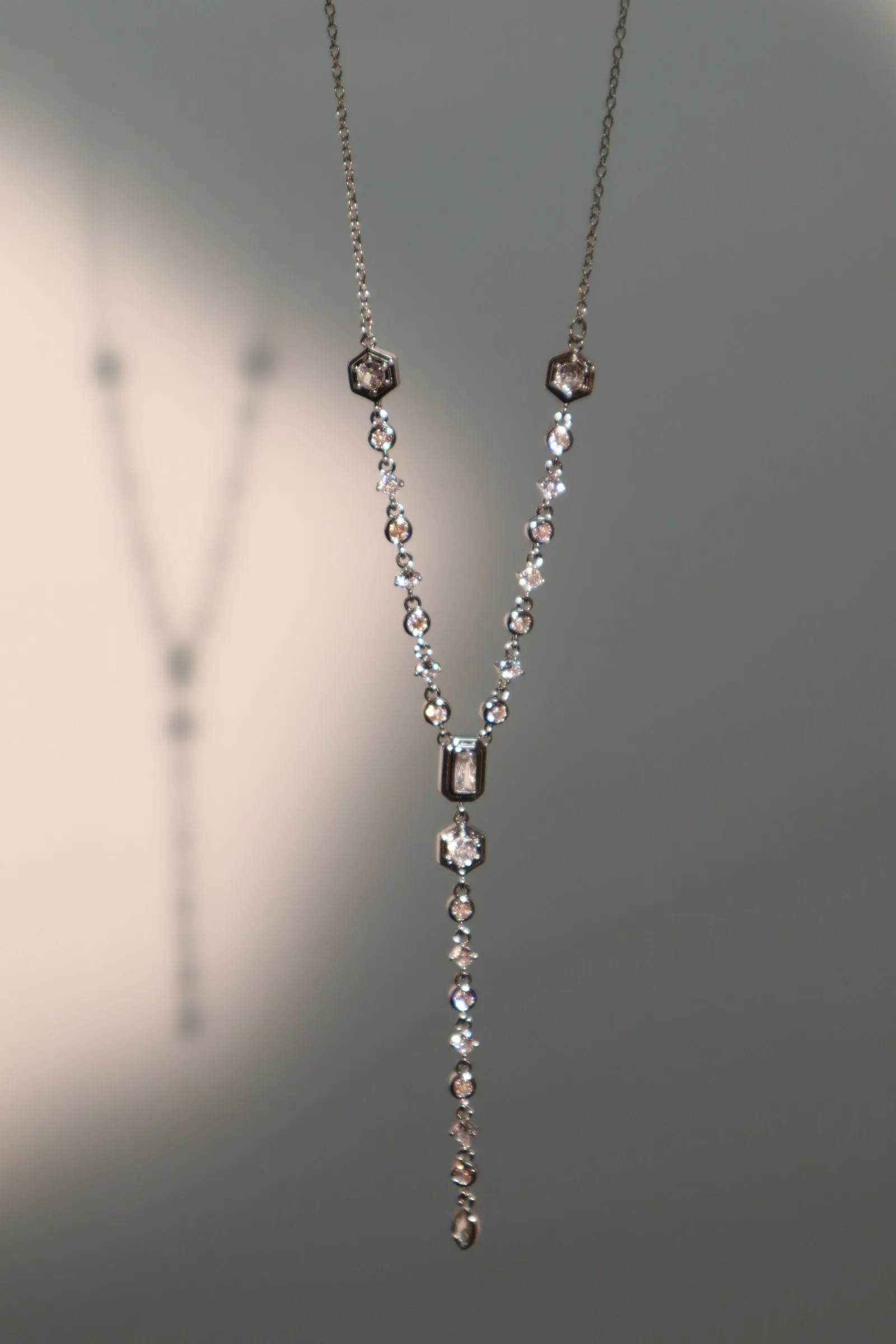 Platinum Plated Diamond Chain Necklace