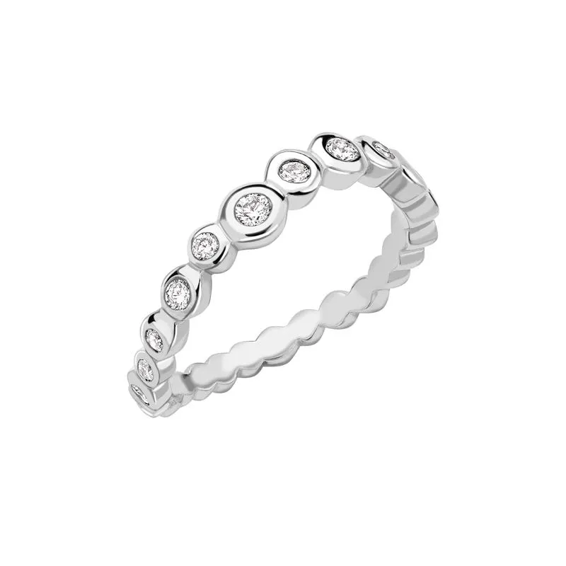 Platinum Undulating Half Eternity Ring - 0.25CT