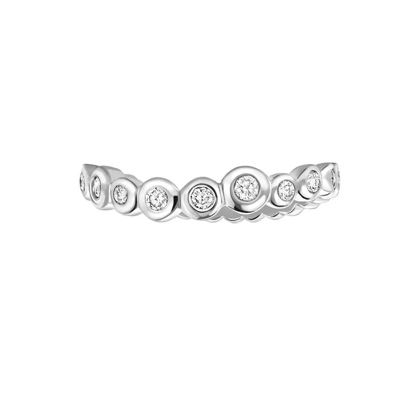 Platinum Undulating Half Eternity Ring - 0.25CT