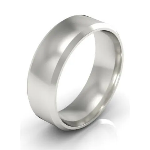 Platinum Wedding Band Beveled 5mm