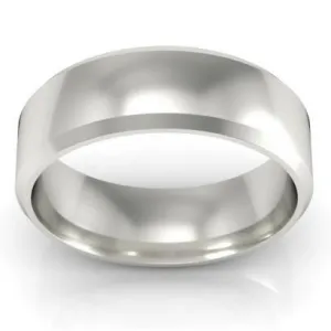 Platinum Wedding Band Beveled 5mm