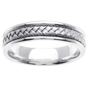 Platinum Wedding Band in 5.5mm Comfort Fit Mens or Ladies Handmade Wedding Ring