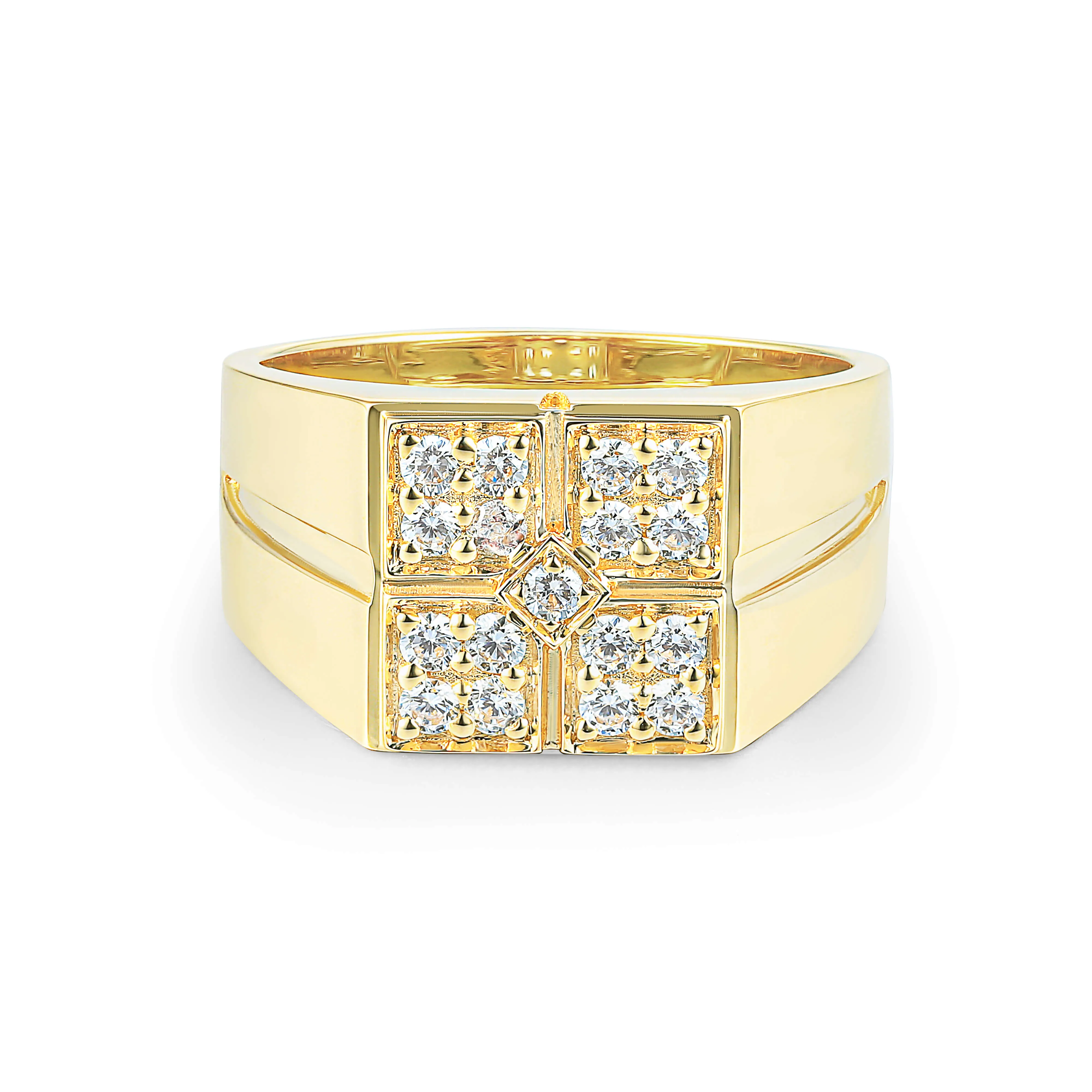 Regal Cross Diamond Signet