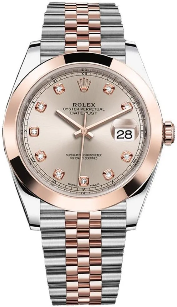 Rolex Datejust 41/ Two-Tone Rose Gold & Stainless Steel/ Sundust Diamond Dial/ Smooth Bezel/ Jubilee Bracelet (Ref # 126301)