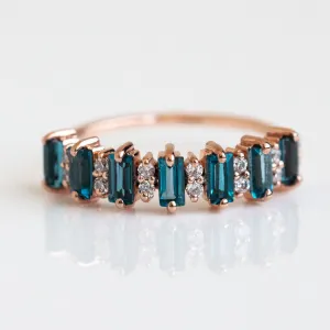 Rose Gold London Blue Topaz Canary Ring