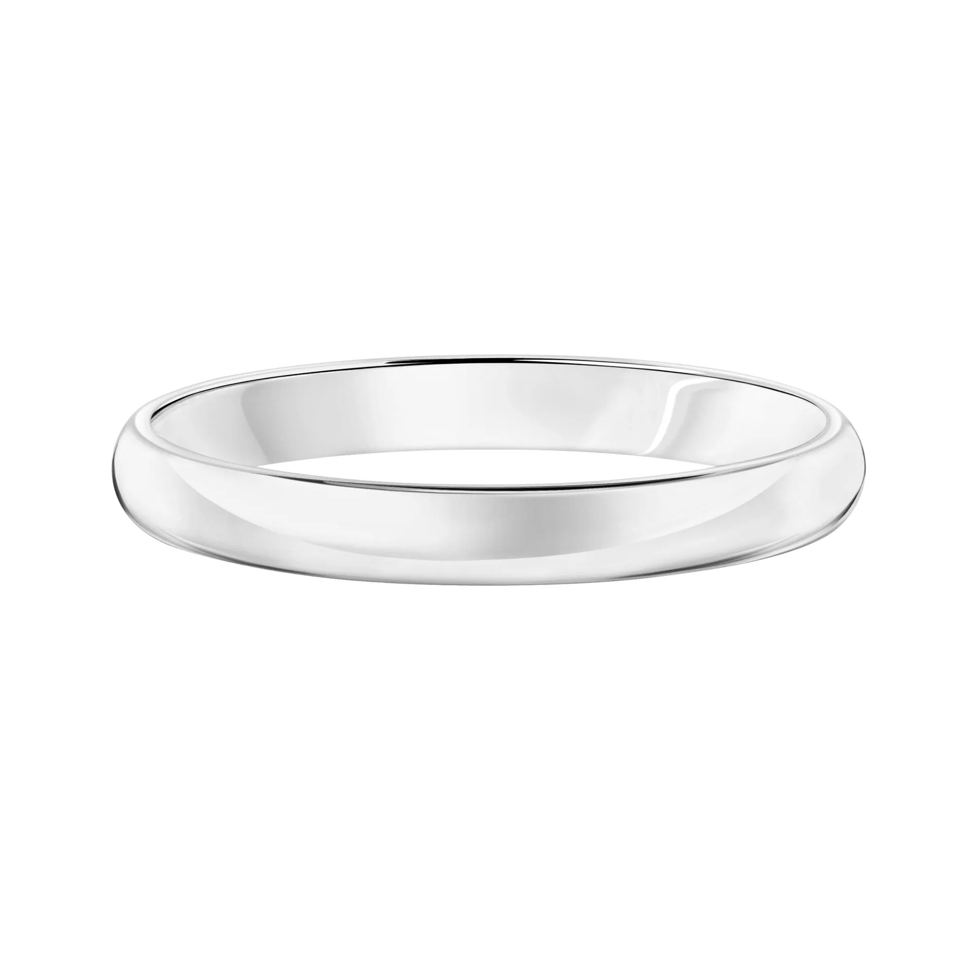 Roux 3mm Light Low Dome Platinum Wedding Ring