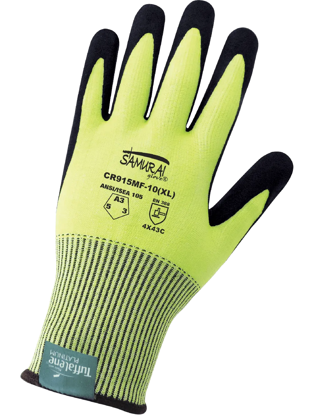 Samurai Glove® High-Visibility Cut, Abrasion, and Puncture Resistant Gloves Made with Tuffalene® Platinum - CR915MF