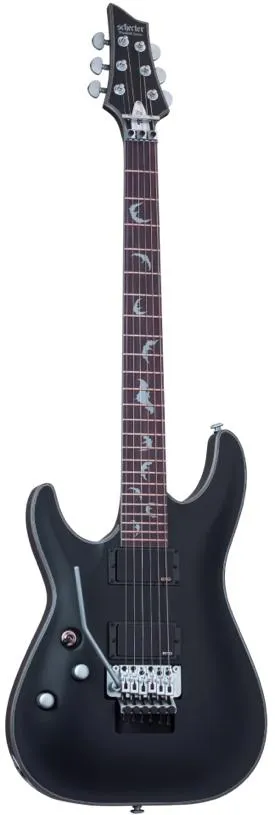 Schecter Damien Platinum-6 Left Hand FR Satin Black Electric Guitar