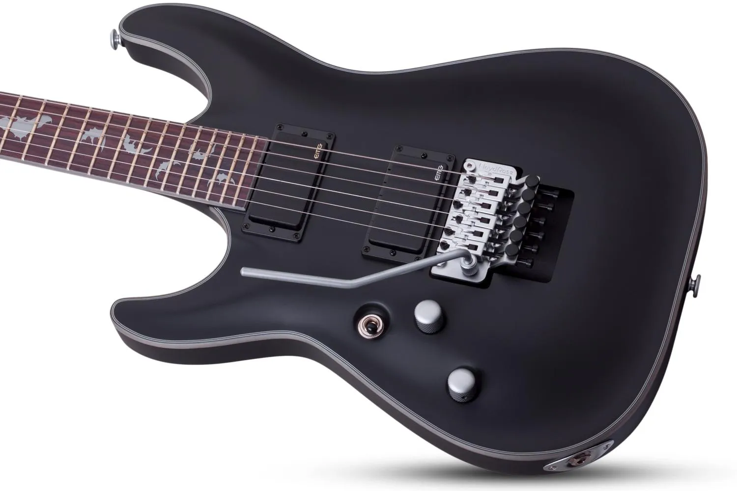 Schecter Damien Platinum-6 Left Hand FR Satin Black Electric Guitar