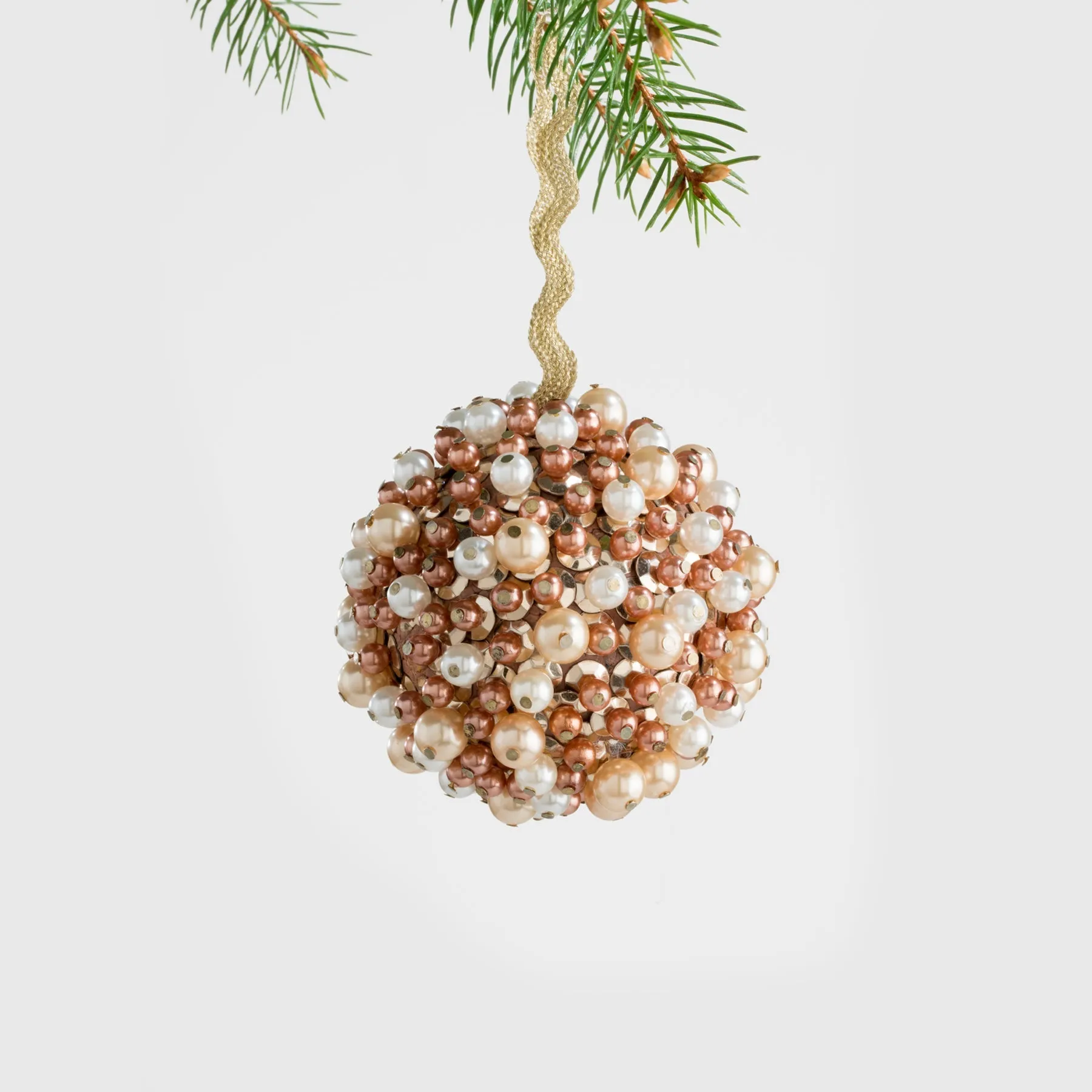 SECOND Multi pearl ball ornament, champagne and topaz