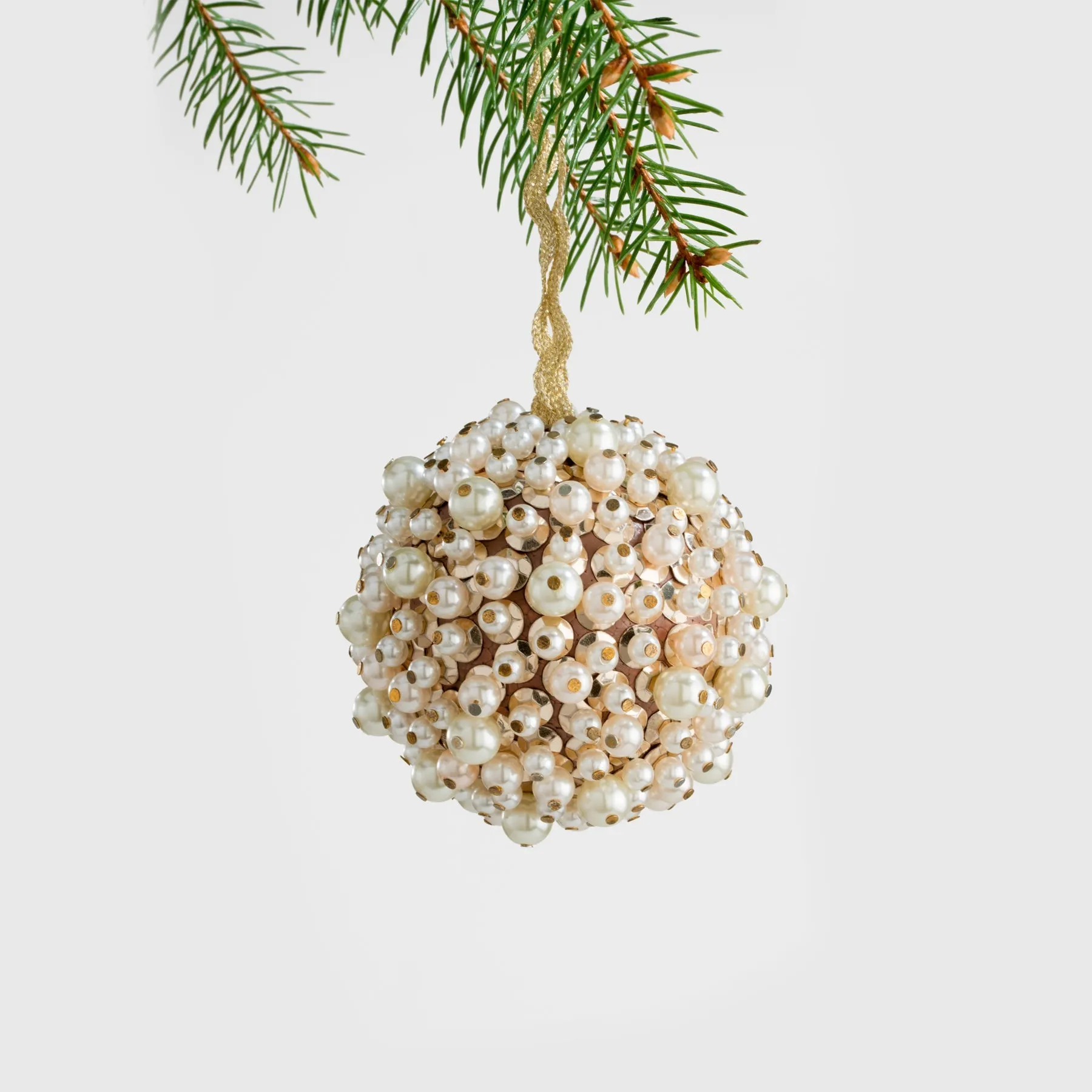 SECOND Multi pearl ball ornament, cream