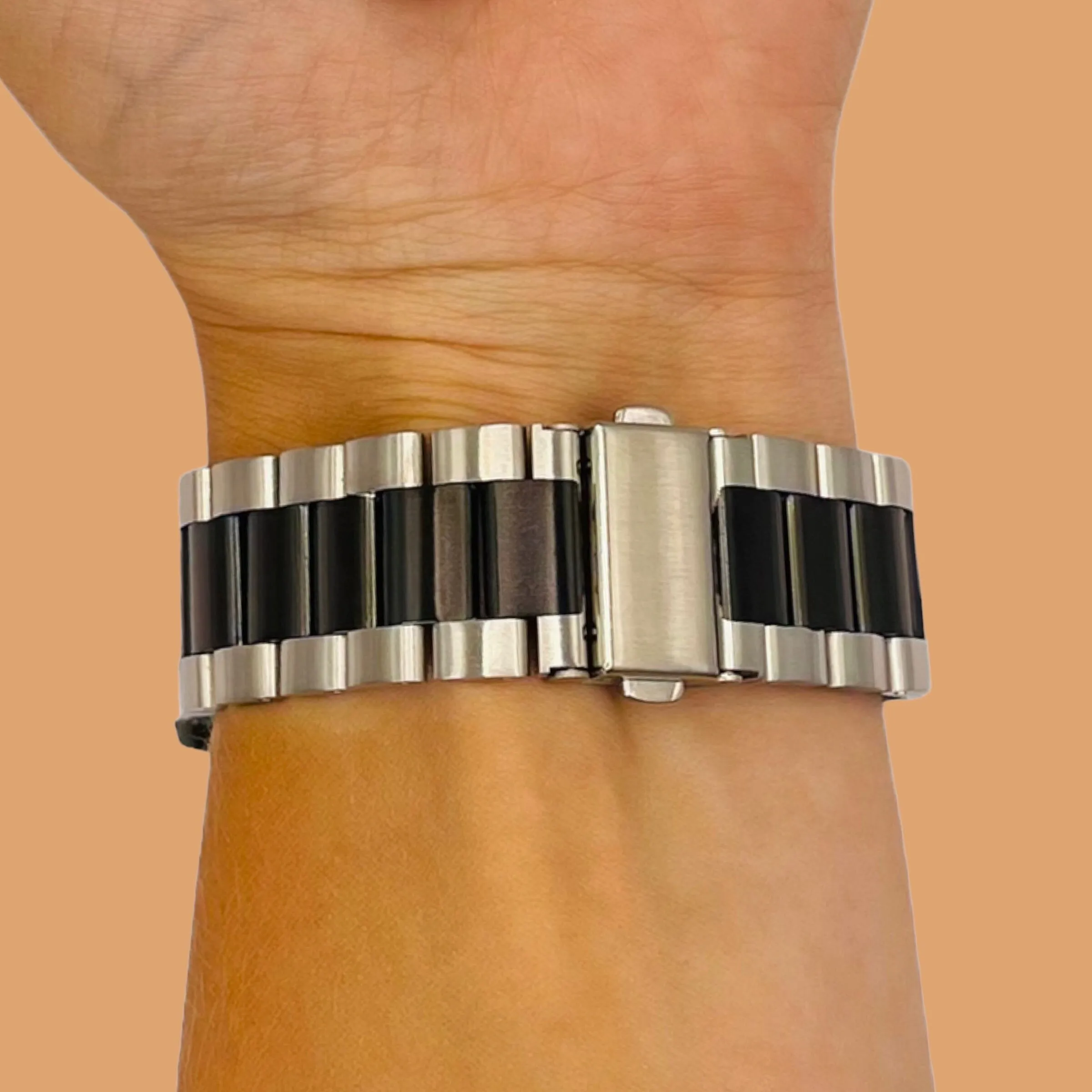 Stainless Steel Link Watch Strap Compatible with the Ticwatch E & C2