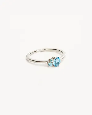 Sterling Silver Kindred Birthstone Ring - March