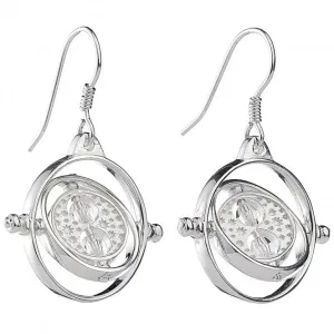 Sterling Silver Time Turner Drop Earrings with Crystal Elements