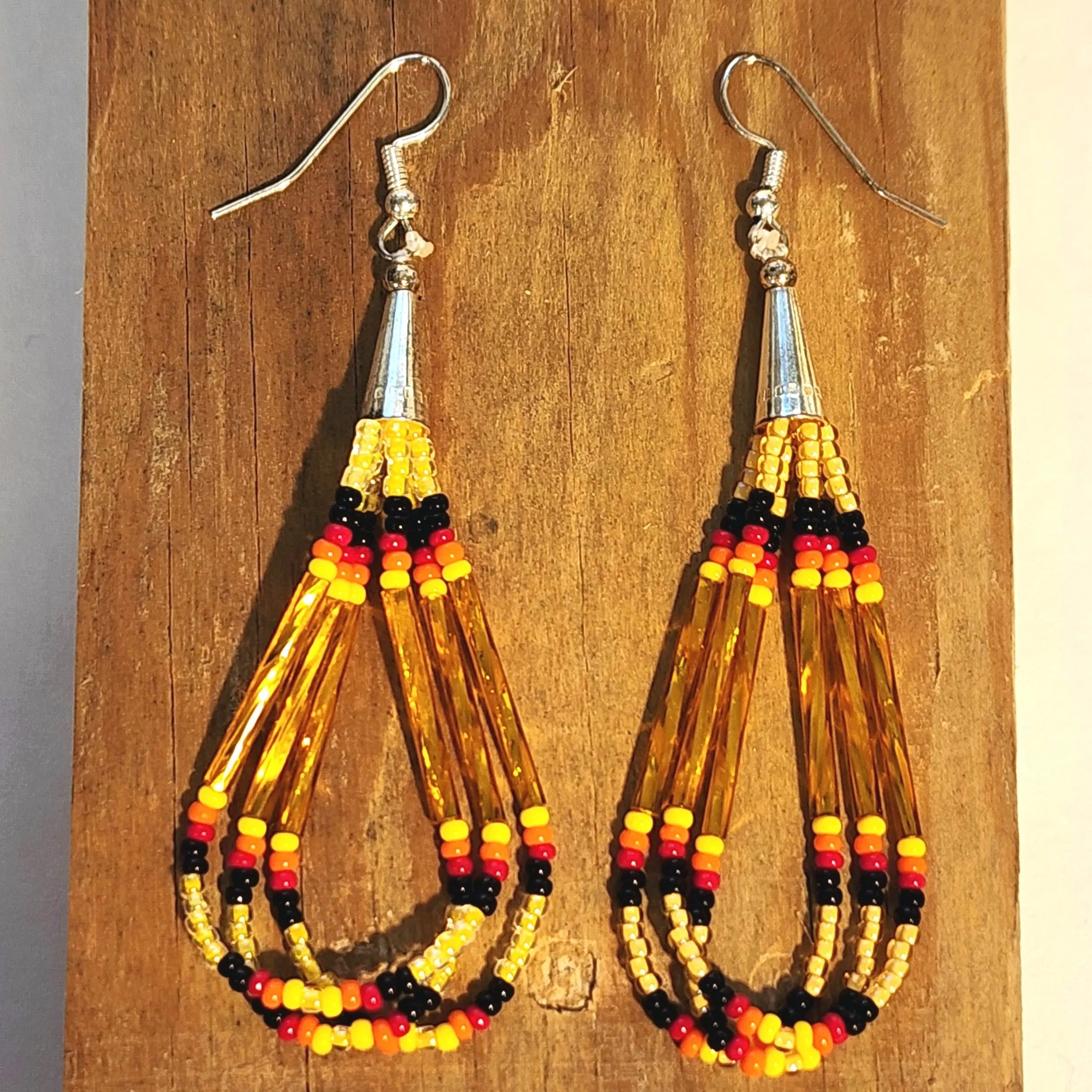 Sunny Harvest Beadwork Earrings