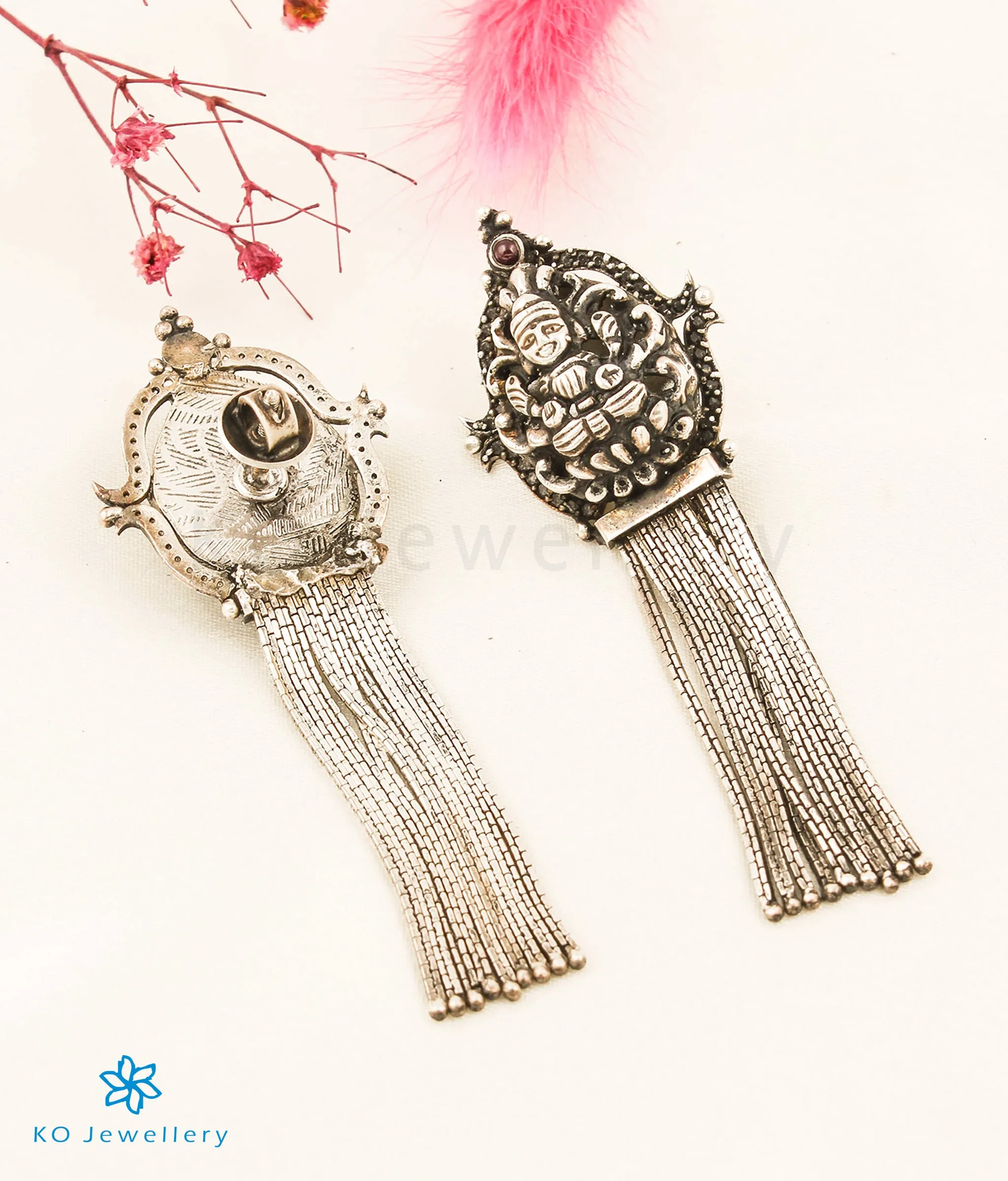 The Aamod  Silver Lakshmi Earrings