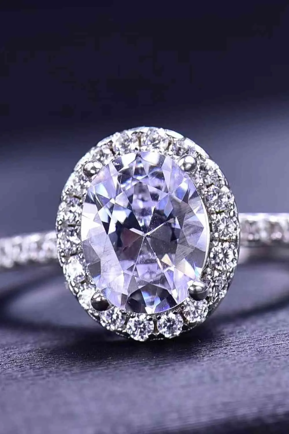 THE AUDREY 2 Carat Moissanite Platinum-Plated Ring