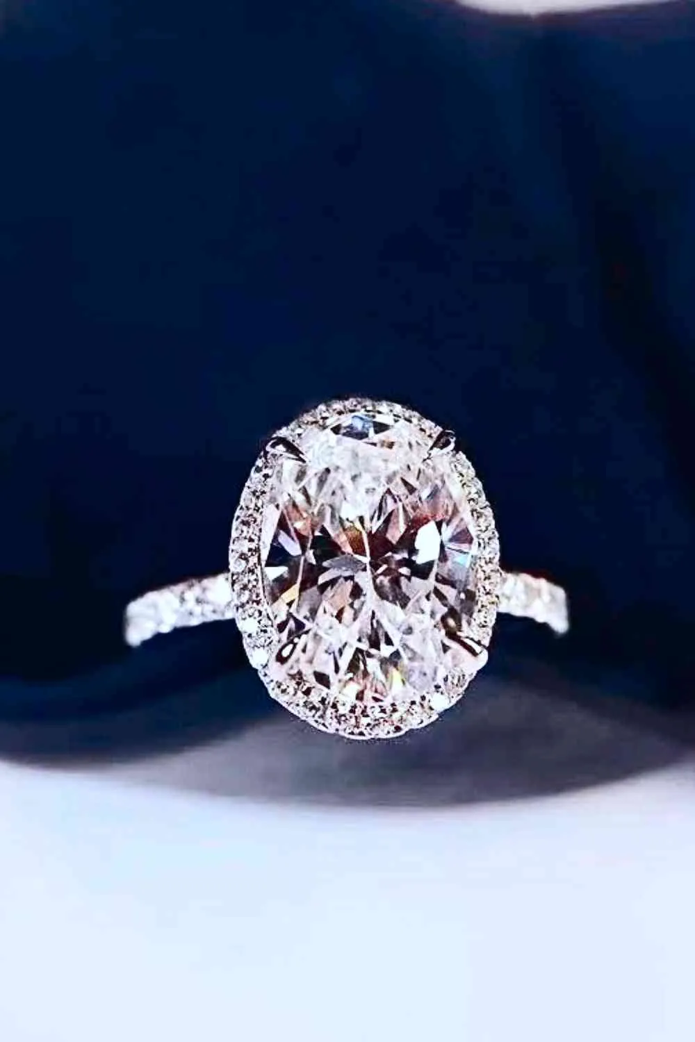 THE AUDREY 2 Carat Moissanite Platinum-Plated Ring