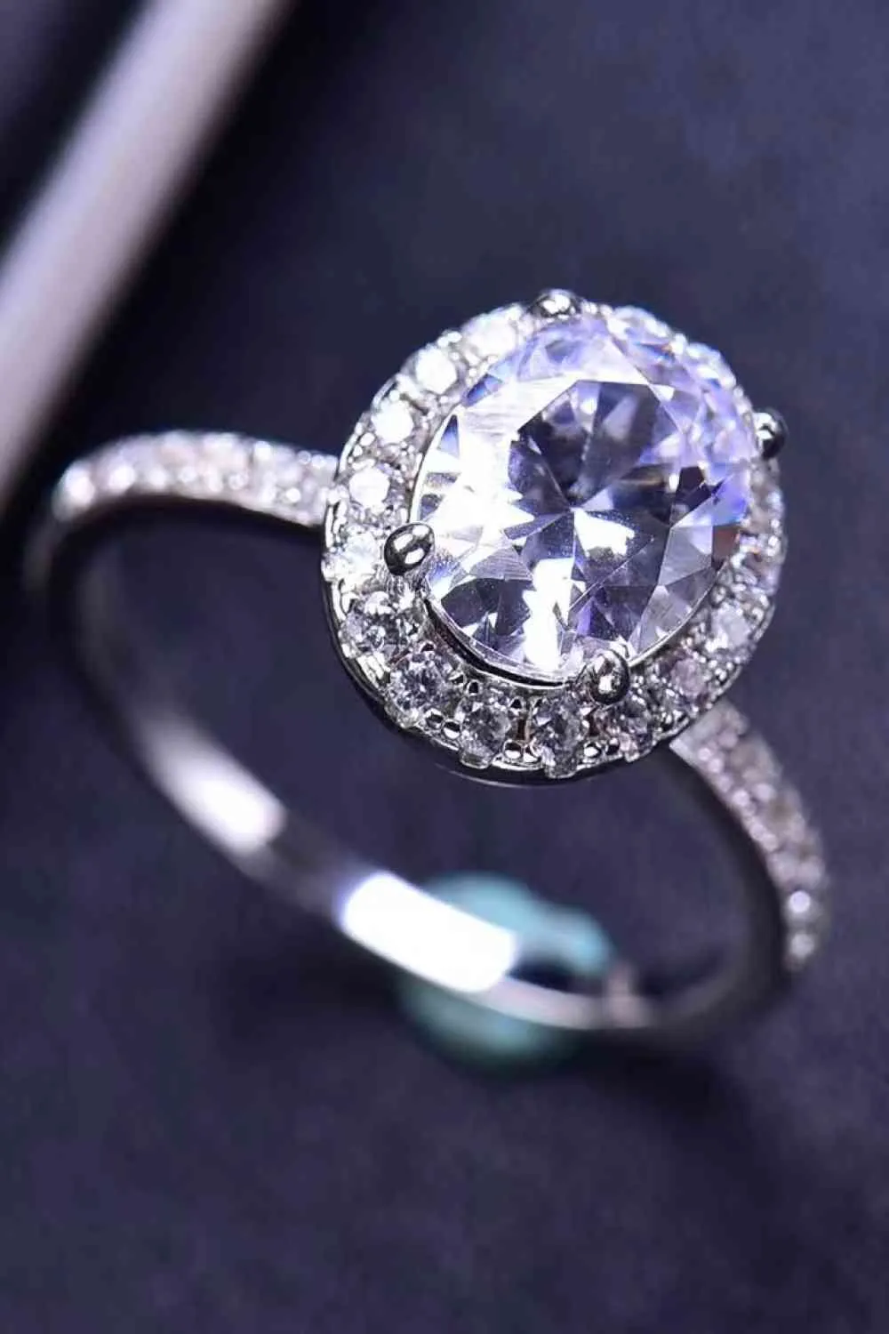 THE AUDREY 2 Carat Moissanite Platinum-Plated Ring