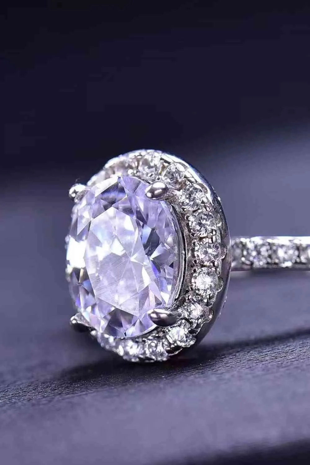 THE AUDREY 2 Carat Moissanite Platinum-Plated Ring