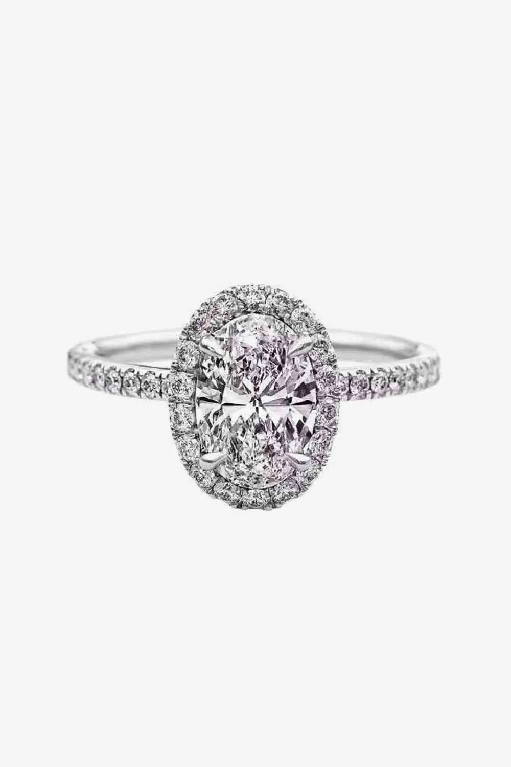 THE AUDREY 2 Carat Moissanite Platinum-Plated Ring