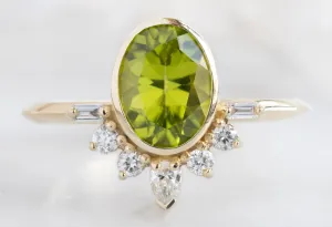 The Posy Ring with a 1.36ct Oval-Cut Peridot