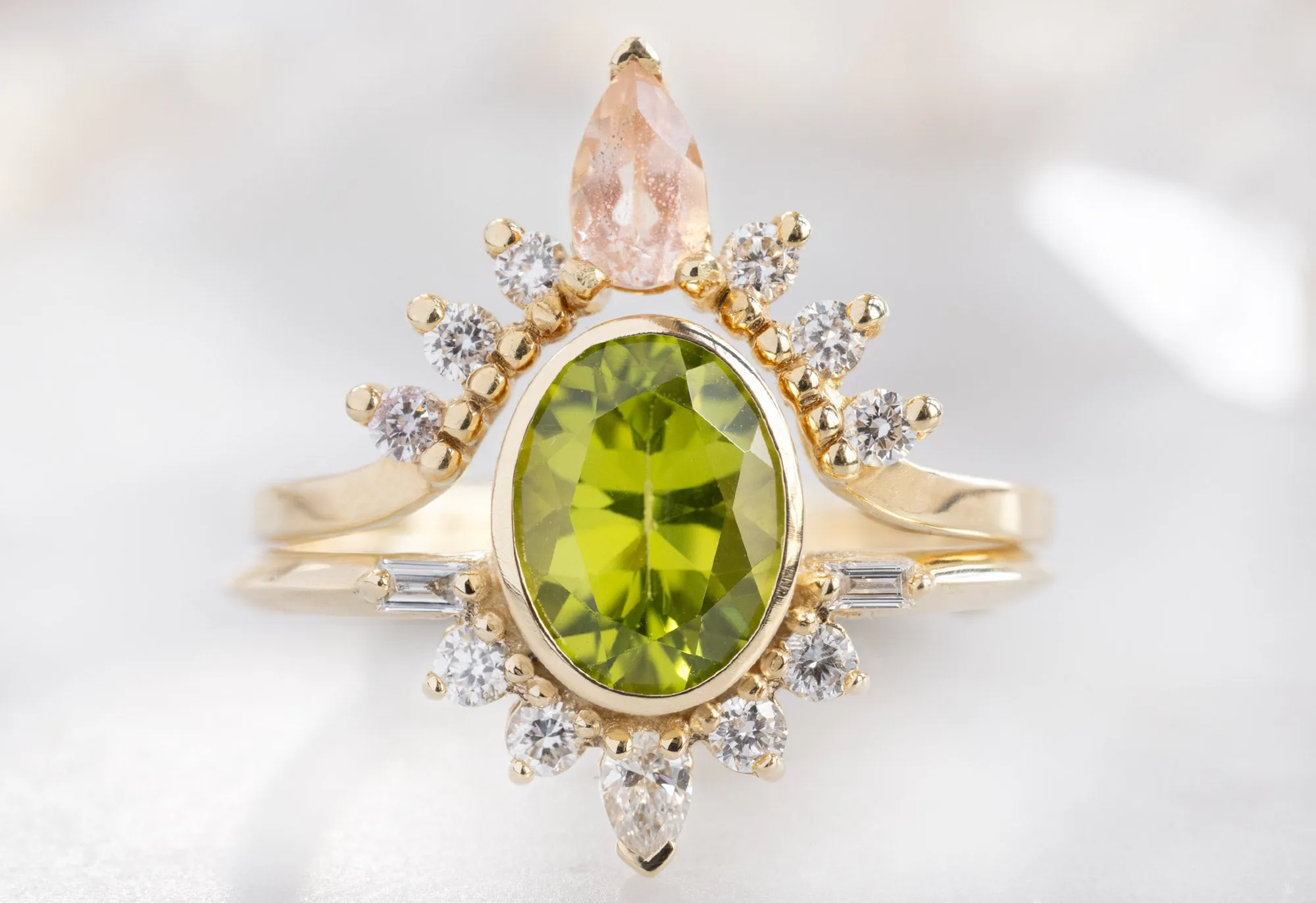 The Posy Ring with a 1.36ct Oval-Cut Peridot