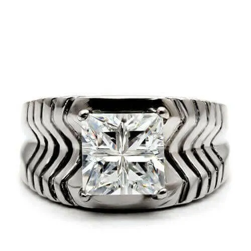 TK028 - High polished (no plating) Stainless Steel Ring with AAA Grade