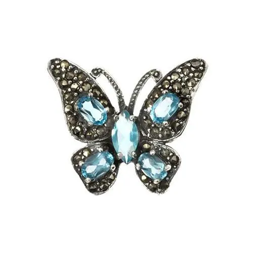 Topaz Silver Butterfly Pendant